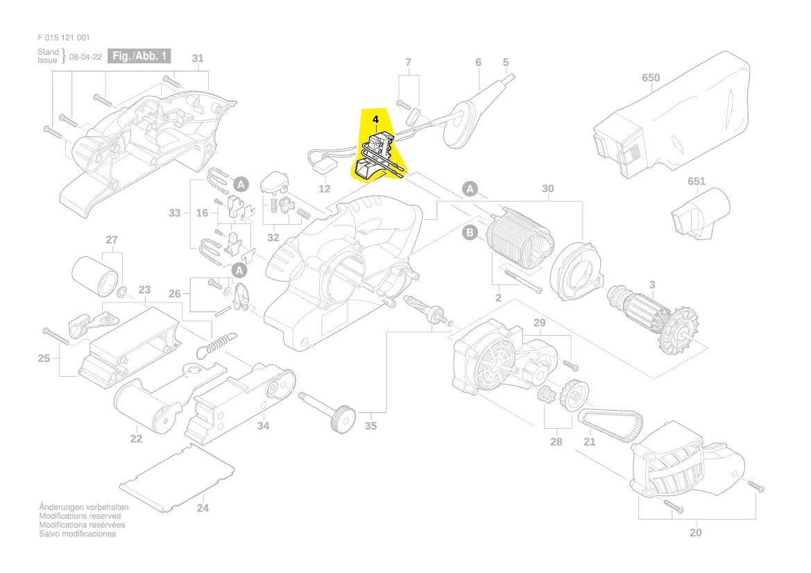 interrupteur ponceuse à bande 1210 / 1215 / 1220 Skil